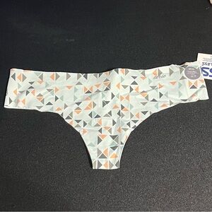 NWT Aerie Triangle Print Thong Panty - Gray, Mint and Orange
